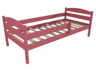 Dětská postel DP 017 se zábranou Barva-3: barva růžová, Rozměr: 70 x 160 cm
