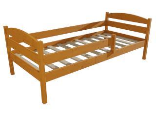 Dětská postel DP 017 se zábranou Barva-3: moření olše, Rozměr: 80 x 180 cm