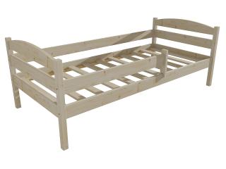 Dětská postel DP 017 se zábranou Barva-3: surové dřevo, Rozměr: 80 x 170 cm