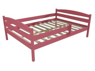 Dětská postel DP 017 XL se zábranou Barva-3: barva růžová, Rozměr: 120 x 200 cm