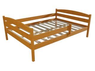Dětská postel DP 017 XL se zábranou Barva-3: moření olše, Rozměr: 140 x 200 cm