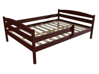 Dětská postel DP 017 XL se zábranou Barva-3: moření ořech, Rozměr: 120 x 200 cm
