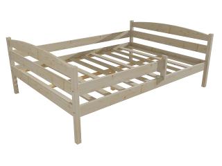 Dětská postel DP 017 XL se zábranou Barva-3: surové dřevo, Rozměr: 120 x 200 cm
