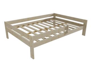 Dětská postel DP 018 XL se zábranou Barva-3: surové dřevo, Rozměr: 120 x 200 cm