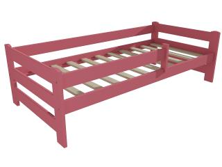 Dětská postel DP 019 se zábranou Barva-3: barva růžová, Rozměr: 80 x 160 cm