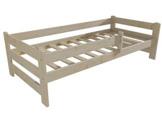 Dětská postel DP 019 se zábranou Barva-3: surové dřevo, Rozměr: 80 x 190 cm