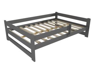 Dětská postel DP 019 XL se zábranou Barva-3: barva šedá, Rozměr: 120 x 200 cm