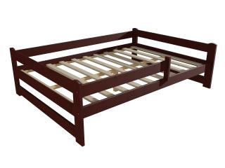 Dětská postel DP 019 XL se zábranou Barva-3: moření ořech, Rozměr: 160 x 200 cm