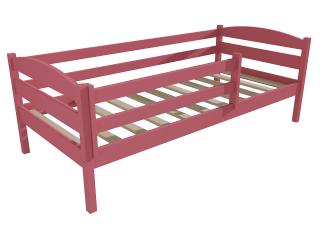 Dětská postel DP 020 se zábranou Barva-3: barva růžová, Rozměr: 80 x 160 cm