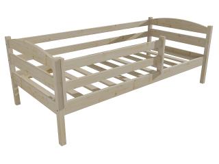 Dětská postel DP 020 se zábranou Barva-3: surové dřevo, Rozměr: 70 x 160 cm