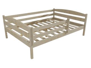 Dětská postel DP 020 XL se zábranou Barva-3: surové dřevo, Rozměr: 160 x 200 cm
