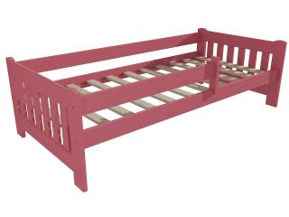 Dětská postel DP 022 se zábranou Barva-3: barva růžová, Rozměr: 80 x 160 cm