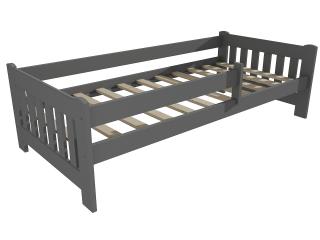 Dětská postel DP 022 se zábranou Barva-3: barva šedá, Rozměr: 80 x 170 cm