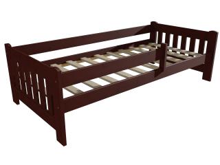 Dětská postel DP 022 se zábranou Barva-3: moření ořech, Rozměr: 80 x 180 cm