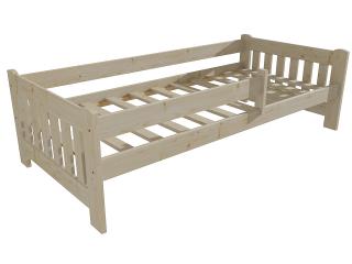 Dětská postel DP 022 se zábranou Barva-3: surové dřevo, Rozměr: 70 x 160 cm