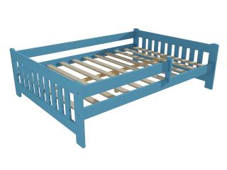 Dětská postel DP 022 XL se zábranou Barva-3: barva modrá, Rozměr: 120 x 200 cm