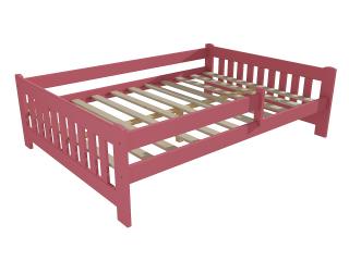 Dětská postel DP 022 XL se zábranou Barva-3: barva růžová, Rozměr: 140 x 200 cm