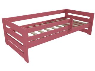 Dětská postel DP 025 se zábranou Barva-3: barva růžová, Rozměr: 80 x 160 cm