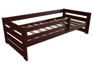 Dětská postel DP 025 se zábranou Barva-3: moření ořech, Rozměr: 90 x 190 cm
