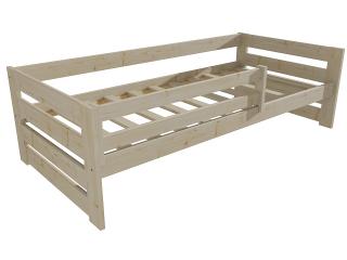 Dětská postel DP 025 se zábranou Barva-3: surové dřevo, Rozměr: 70 x 160 cm