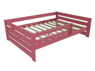 Dětská postel DP 025 XL se zábranou Barva-3: barva růžová, Rozměr: 120 x 200 cm
