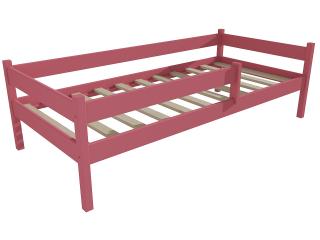 Dětská postel DP 027 se zábranou Barva-3: barva růžová, Rozměr: 80 x 160 cm