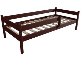 Dětská postel DP 027 se zábranou Barva-3: moření ořech, Rozměr: 80 x 170 cm