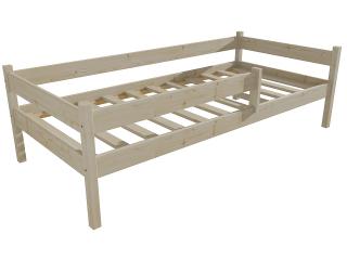 Dětská postel DP 027 se zábranou Barva-3: surové dřevo, Rozměr: 70 x 160 cm