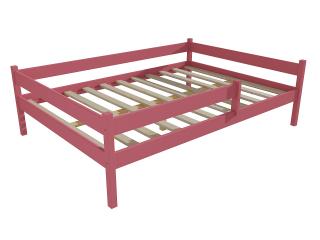 Dětská postel DP 027 XL se zábranou Barva-3: barva růžová, Rozměr: 160 x 200 cm