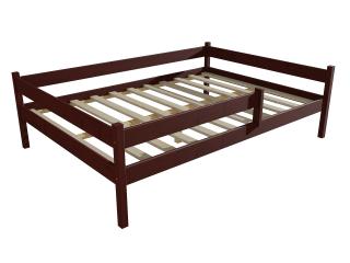 Dětská postel DP 027 XL se zábranou Barva-3: moření ořech, Rozměr: 120 x 200 cm