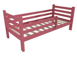 Dětská postel M 001 NEW* se zábranou Barva-3: barva růžová, Rozměr: 70 x 160 cm