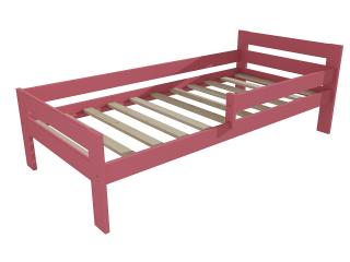 Dětská postel M 009 NEW* se zábranou Barva-3: barva růžová, Rozměr: 80 x 160 cm