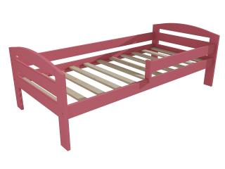 Dětská postel M 010 NEW* se zábranou Barva-3: barva růžová, Rozměr: 80 x 160 cm