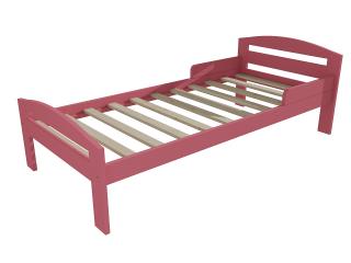Dětská postel M 011 NEW* se zábranou Barva-3: barva růžová, Rozměr: 90 x 160 cm
