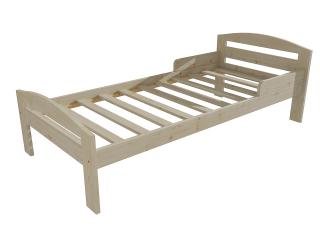 Dětská postel M 011 NEW* se zábranou Barva-3: surové dřevo, Rozměr: 70 x 160 cm
