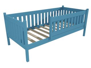Dětská postel M 012 NEW* se zábranou Barva-3: barva modrá, Rozměr: 70 x 160 cm