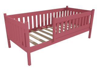Dětská postel M 012 NEW* se zábranou Barva-3: barva růžová, Rozměr: 80 x 160 cm