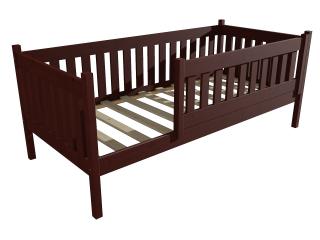 Dětská postel M 012 NEW* se zábranou Barva-3: moření ořech, Rozměr: 80 x 160 cm