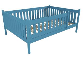 Dětská postel M 012 XL NEW* se zábranou Barva-3: barva modrá, Rozměr: 120 x 200 cm