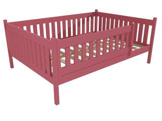 Dětská postel M 012 XL NEW* se zábranou Barva-3: barva růžová, Rozměr: 140 x 200 cm