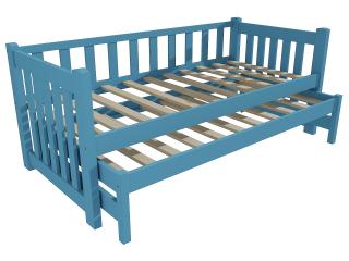 Dětská postel s výsuvnou přistýlkou DPV 002 Barva-3: barva modrá, Rozměr: 80 x 180 cm