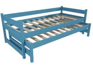 Dětská postel s výsuvnou přistýlkou DPV 003 Barva-3: barva modrá, Rozměr: 80 x 180 cm