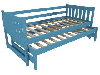 Dětská postel s výsuvnou přistýlkou DPV 006 Barva-3: barva modrá, Rozměr: 80 x 180 cm