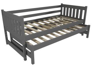 Dětská postel s výsuvnou přistýlkou DPV 006 Barva-3: barva šedá, Rozměr: 80 x 180 cm