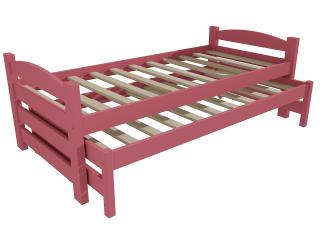 Dětská postel s výsuvnou přistýlkou DPV 009 Barva-3: barva růžová, Rozměr: 80 x 190 cm