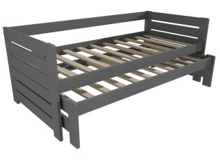 Dětská postel s výsuvnou přistýlkou DPV 011 Barva-3: barva šedá, Rozměr: 80 x 200 cm