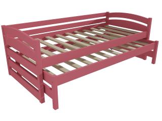 Dětská postel s výsuvnou přistýlkou DPV 012 Barva-3: barva růžová, Rozměr: 80 x 180 cm