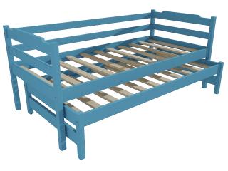 Dětská postel s výsuvnou přistýlkou DPV 014 Barva-3: barva modrá, Rozměr: 80 x 180 cm