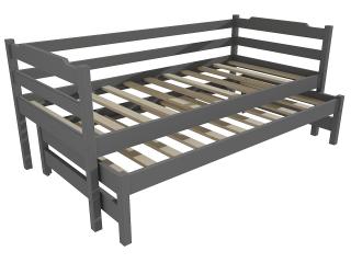 Dětská postel s výsuvnou přistýlkou DPV 014 Barva-3: barva šedá, Rozměr: 80 x 200 cm