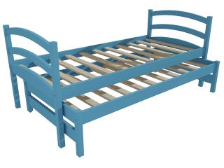 Dětská postel s výsuvnou přistýlkou DPV 016 Barva-3: barva modrá, Rozměr: 90 x 180 cm